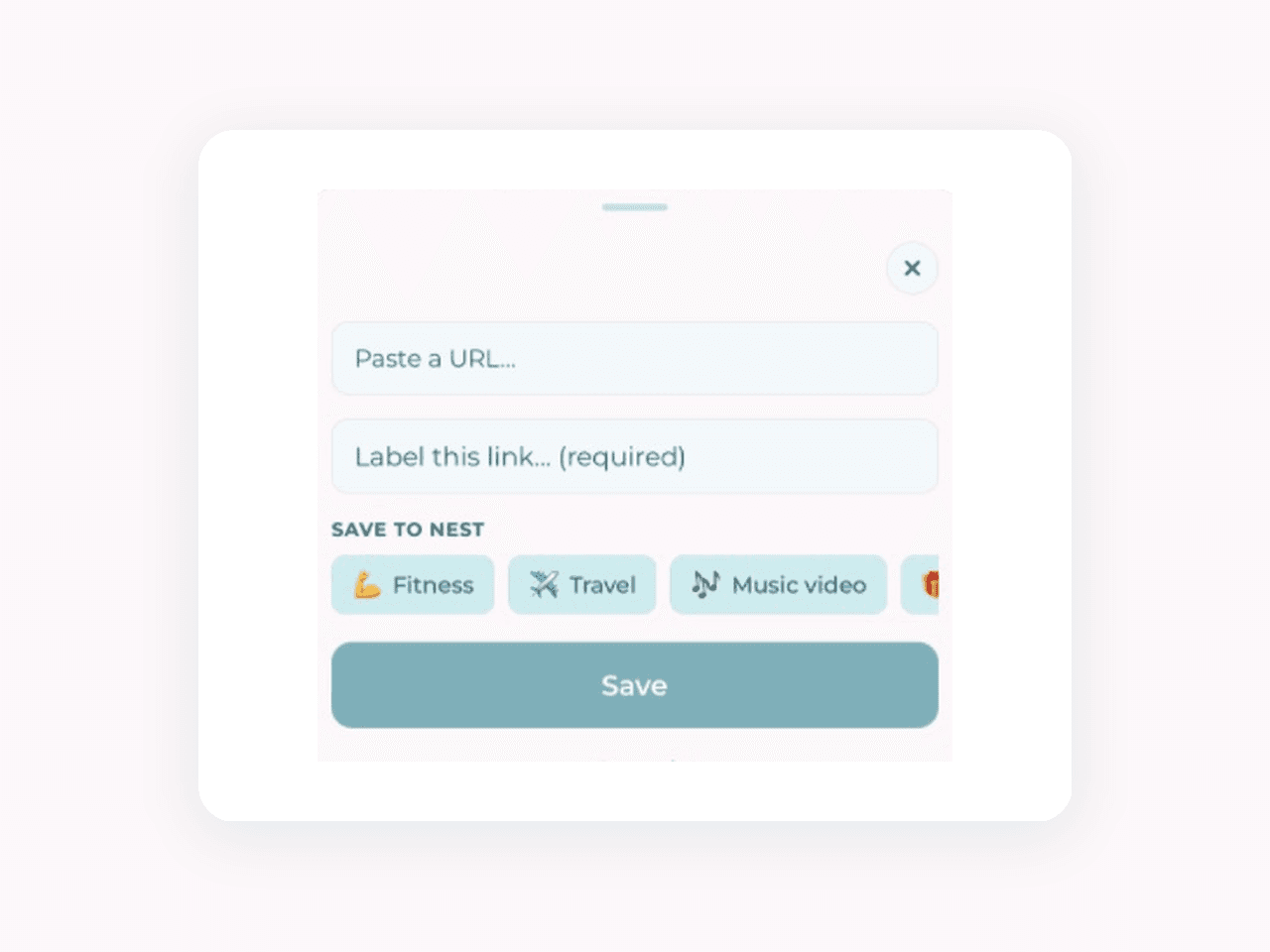 Magpie save sheet with Nest selection and note options